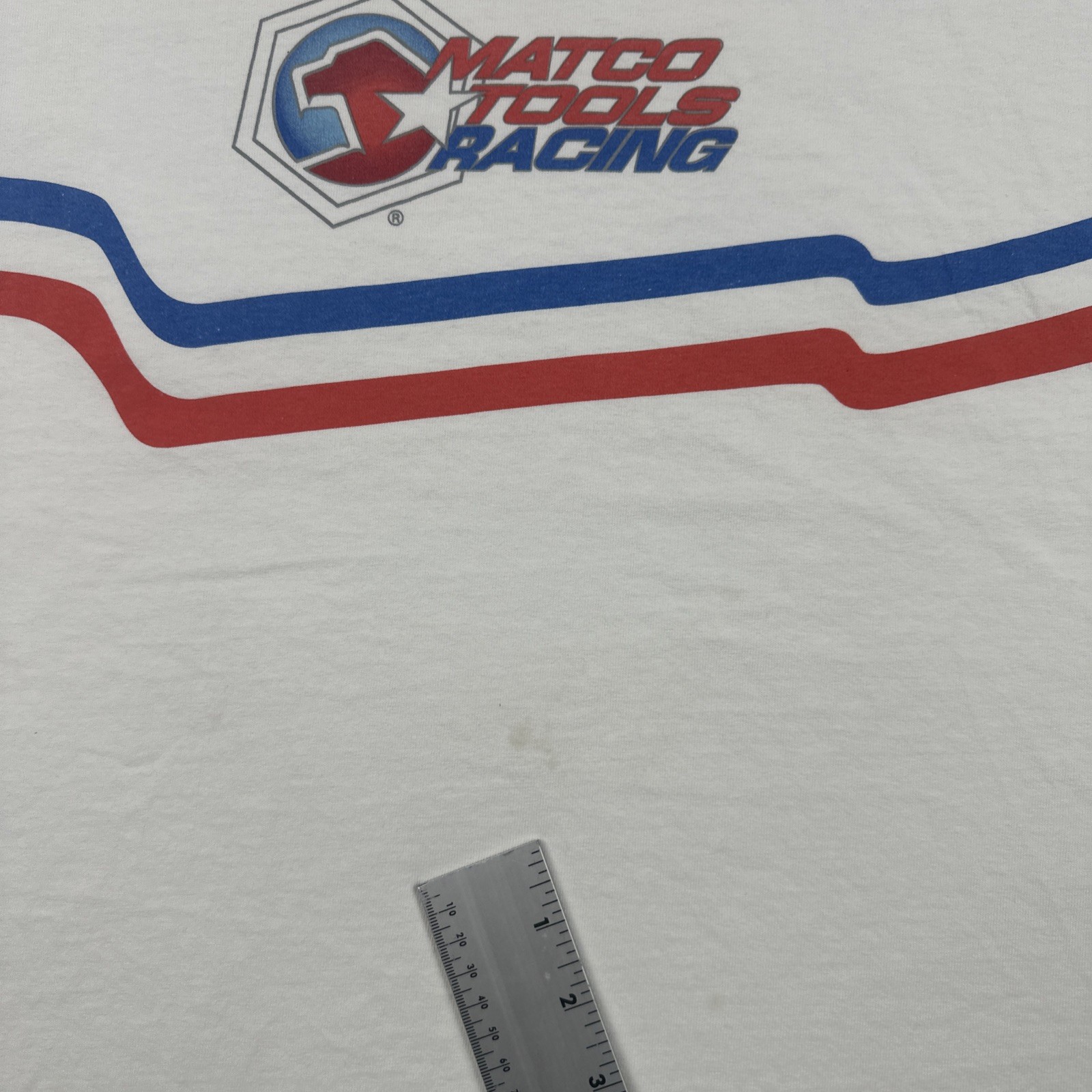 Vtg Hanes Comfort-T Mens XXL White Shirt MATCO Tools Racing Graphic Print Tee