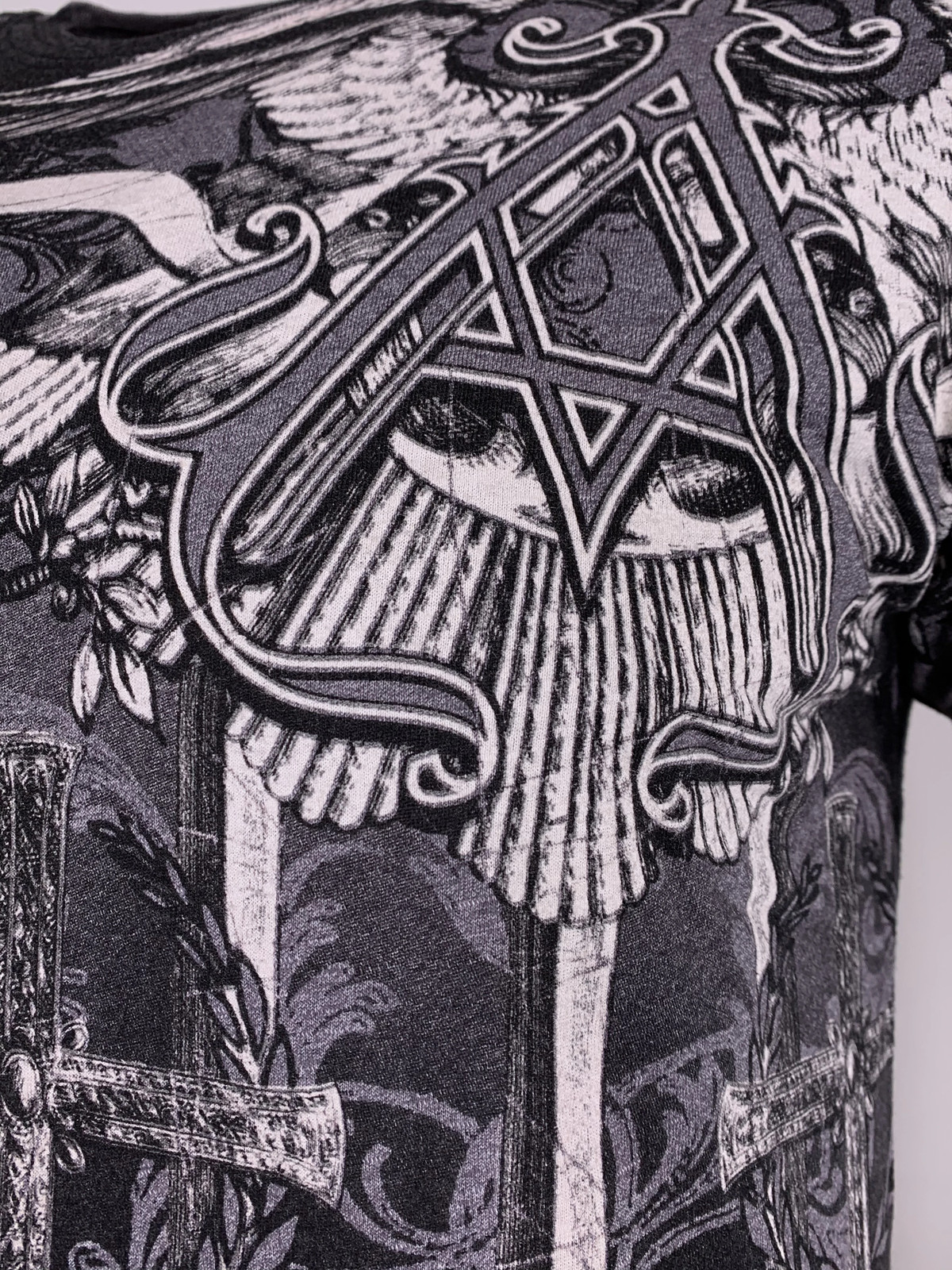 ARCHAIC by AFFLICTION Men’s T-Shirt DAVENTRY Black Tattoo Biker S-4XL $40 NWT