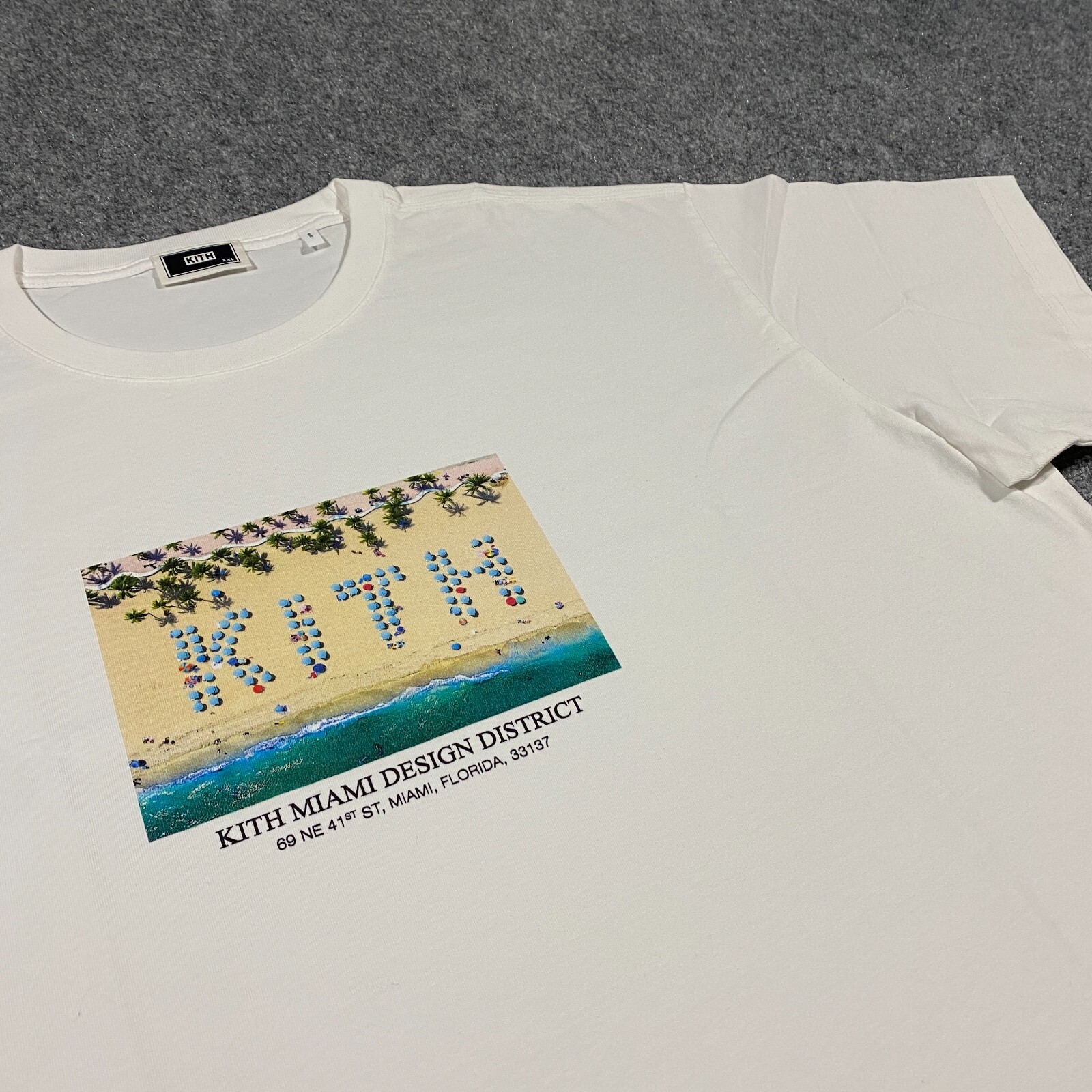 Kith Miami Design District Exclusive Beach Resort Tee Shirt Adult XXL White Mens