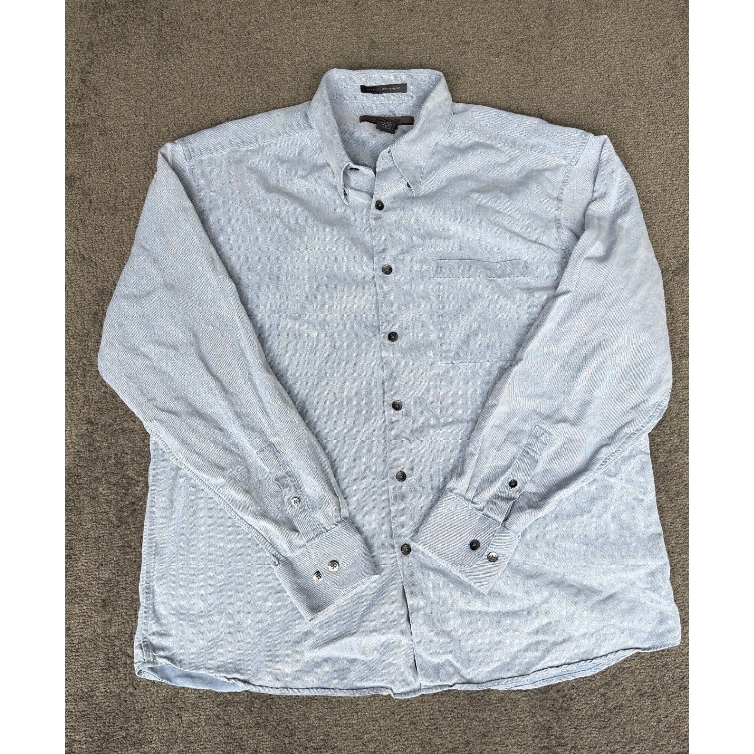Axis Mens XL Light Blue Cotton Lyocell European Fabric Button Down Shirt 3221