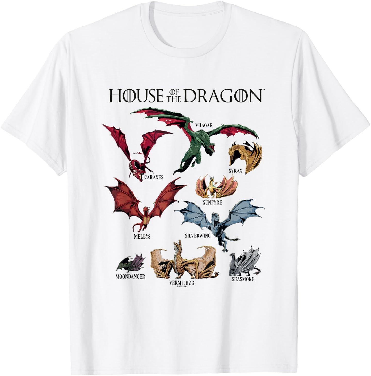 House of The Dragon Iconic Epic Dragons Collage Chest Logo T-Shirt