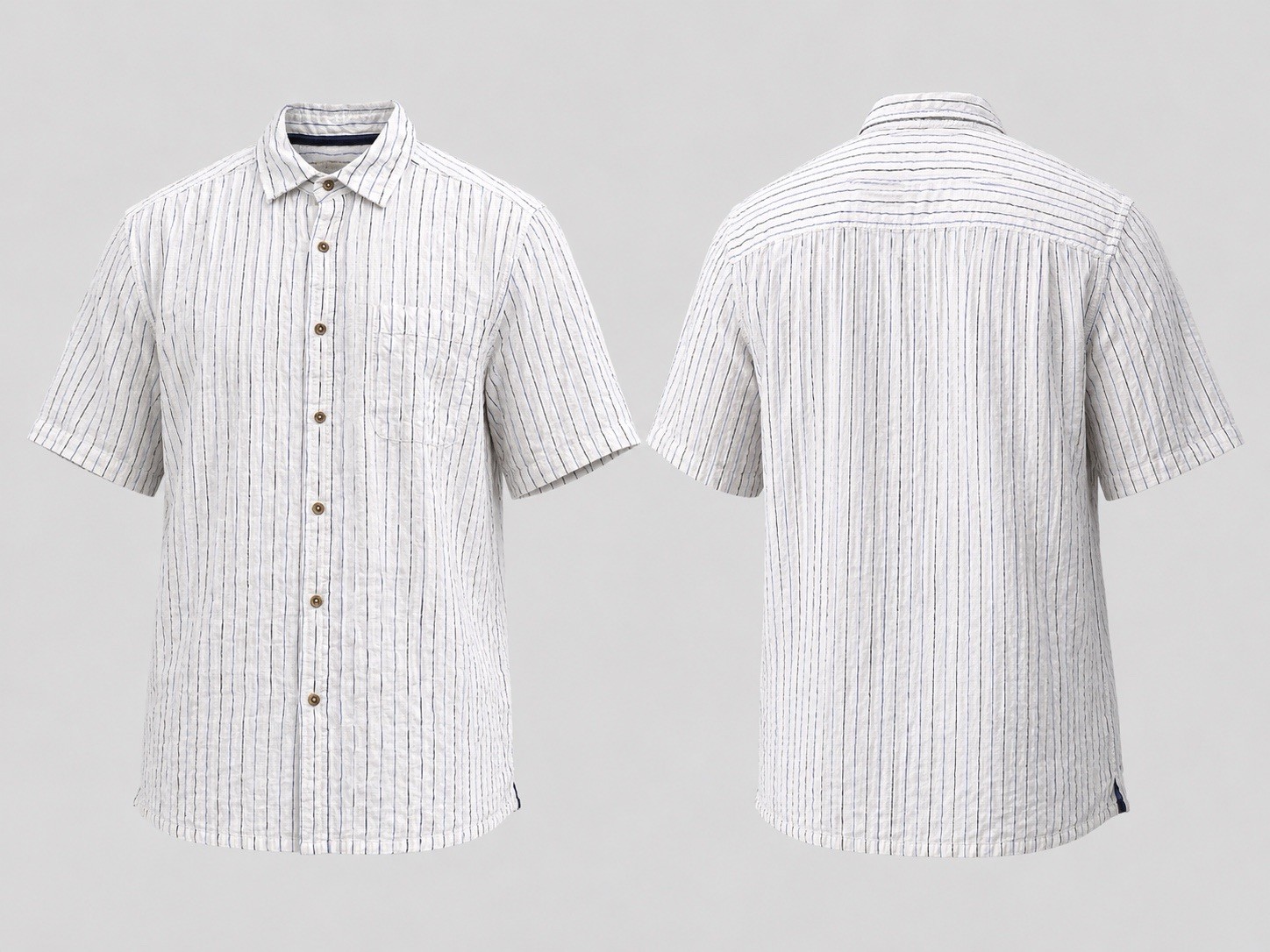 The Territory Ahead Shirt Mens L STRIPES CHECKS Cotton Button Front Short Sleeve