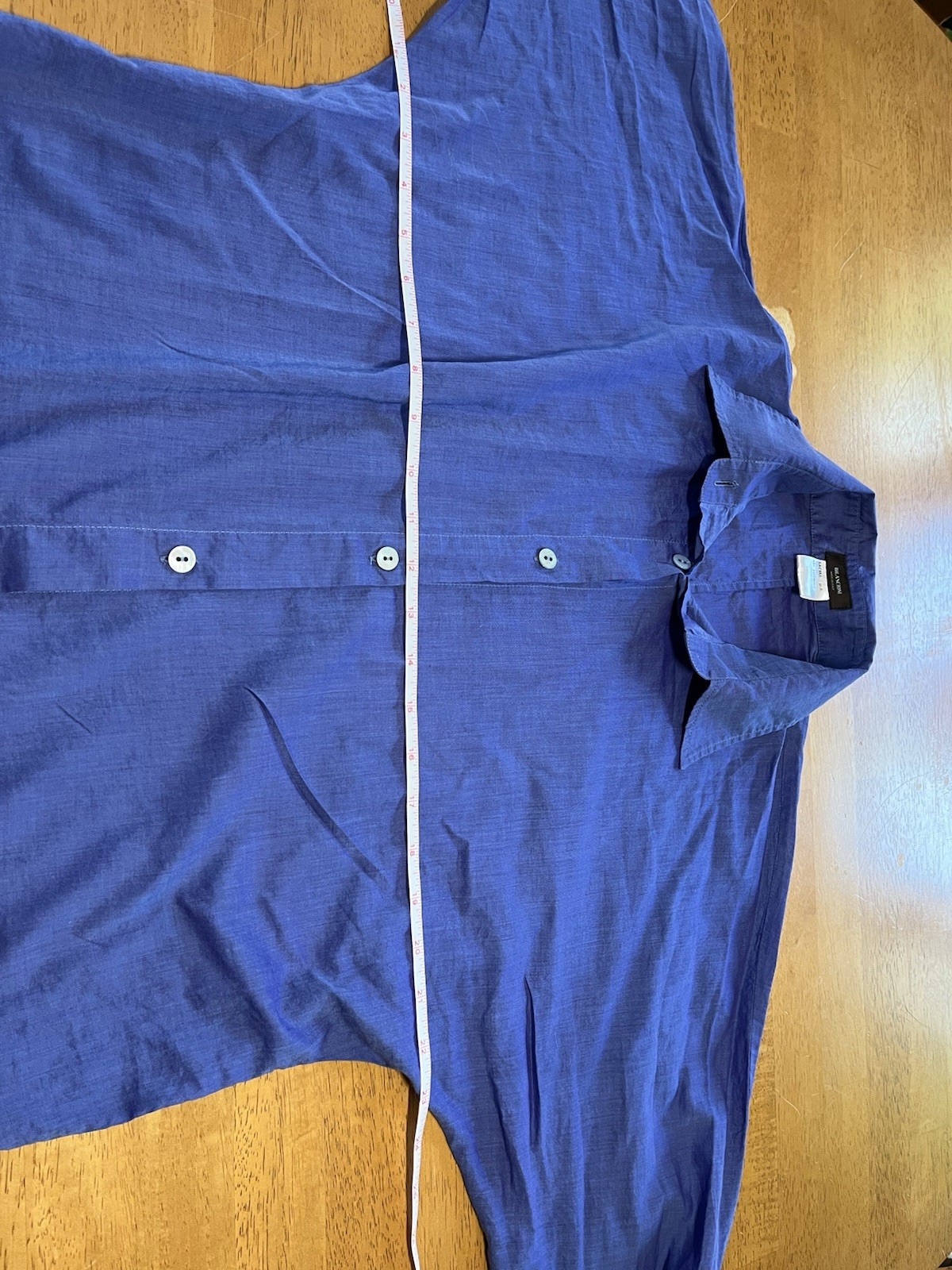 BILANCIONI Men’s Cottton Button Down Indigo Size 40 US Medium